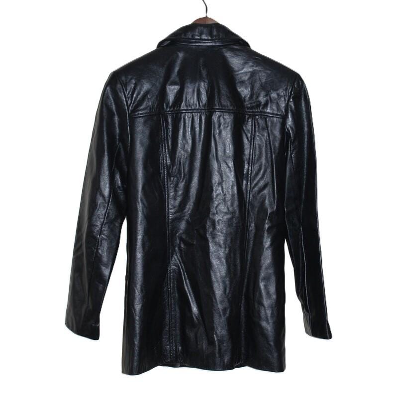 Vintage 90s Danier Black Leather Midi Jacket, Made in Canada - Etsy