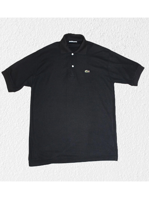 トップス 80s CHEMISE LACOSTE Knit Polo Shirt Vintage 80s Chemise Lacoste Polo Shirt: Black Pique Preppy Knit - Etsy