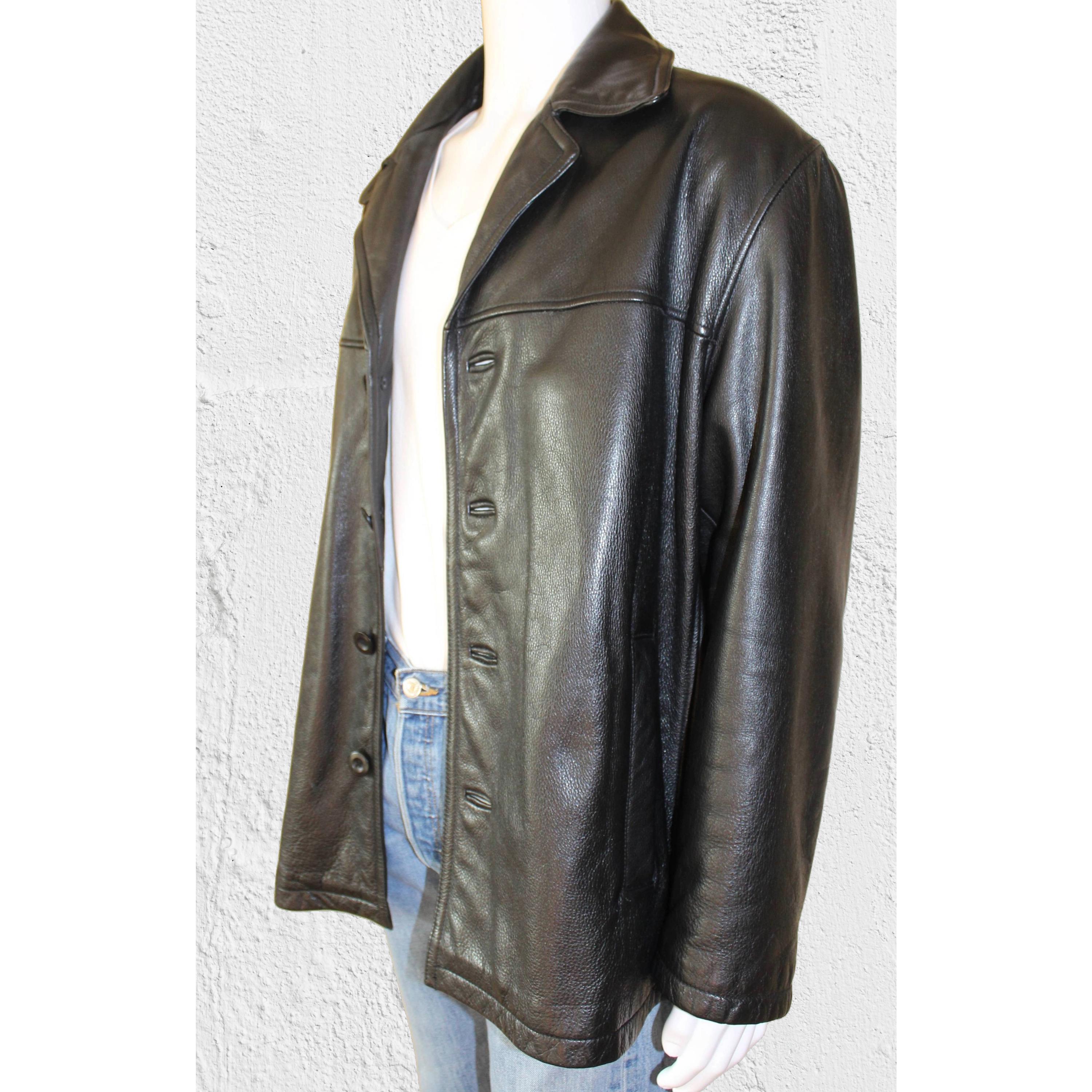 Vintage 1990s M. Julian by Wilsons Black Leather Jacket Men's 1X