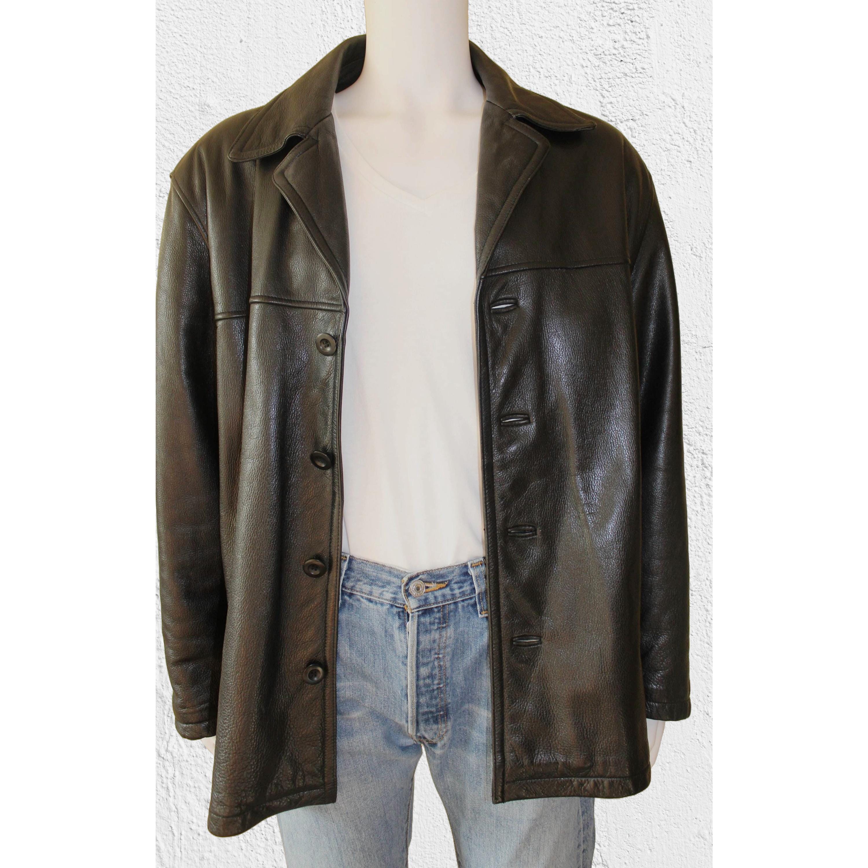 Vintage 1990s M. Julian by Wilsons Black Leather Jacket Men's 1X