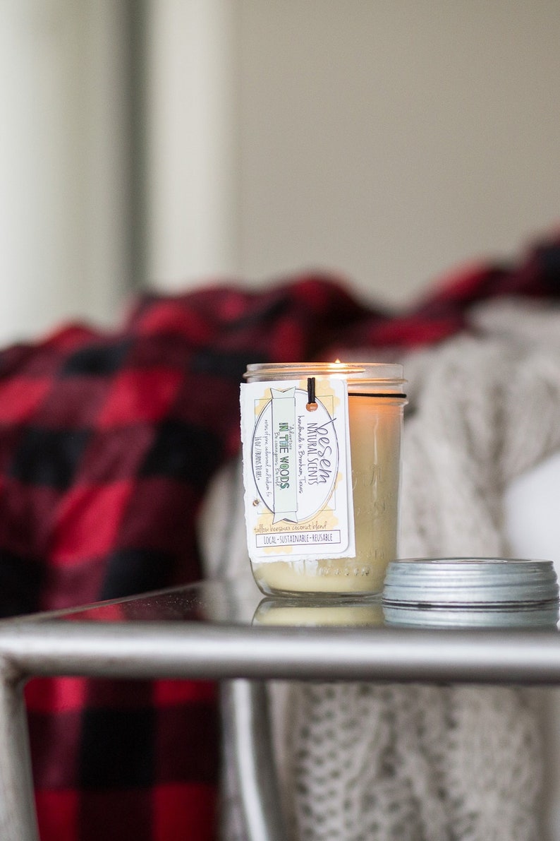 In the Woods // pine forest beeswax tallow candle Etsy