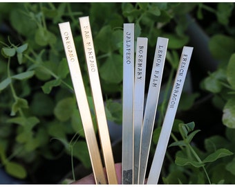 Plant markers - Permanent Plant markers - Herb Stakes -  Outdoor plant signs - Personalized plant labels - Gardeners gift