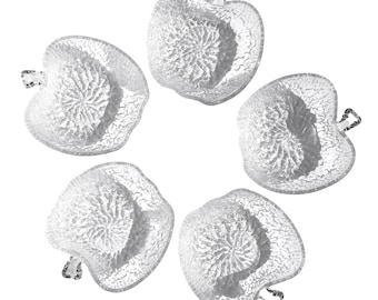 1970er Jahre Apfelförmige Glasschalen, Danish Style Ice Bark Texturierte Schalen, Made in Italy MCM Covetro Retro Schalen