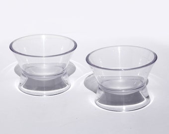 Pair of Vintage Guzzini Bowls /  80's Acrylic Bowls / Made in Italy / Space Age / Contemporary Bowls / Minimalist Dessert Bowls