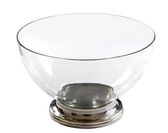 Vintage Godinger Silver Plated Pedestal Bowl, Ralph Lauren Style Centerpiece Bowl, Elegant Modern Refined Serving Bowl