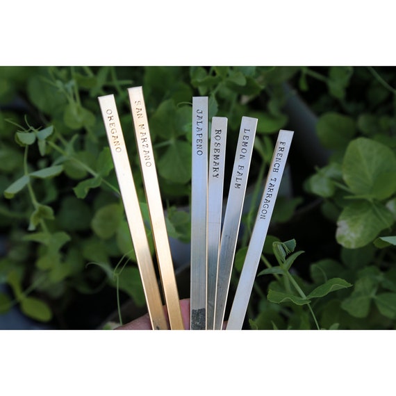Custom Brass Plant Markers Metal Garden Labels Garden Herb Etsy New