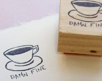 Twin Peaks rubber stamp, damn fine coffee, Twin Peaks gifts, Twin Peaks birthday, Twin Peaks fan art