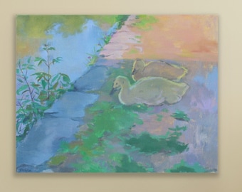 Geese Painting Canvas Wall Art, Wildlife Artwork, Bird Art, Nature Inspired Decor by Michelle Farro