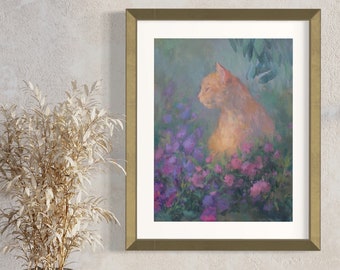 Orange Cat Art Print, Orange Tabby Cat Painting, Original Art by Michelle Farro
