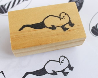 otter rubber stamp / otter gifts / otter stationery / ocean stamps