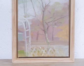 Plein Air Painting, Framed Landscape Art, Framed Landscape Painting, Dreamy Painting, Nature Lover Gift, Field Painting, Trees Painting