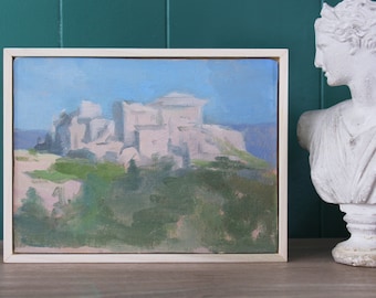 Pintura de paisaje, Pintura al óleo, Arte de paisaje enmarcado, Arte de villa, Arte de la muralla de la ciudad vieja, Decoración mediterránea, Arte neoclásico, Arte de pared de Italia