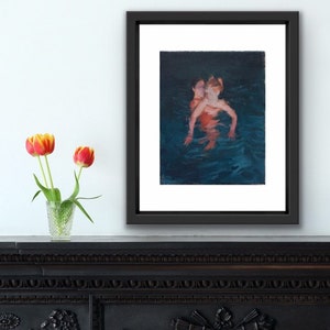 Swimmers Painting, Swimmers Art Print, Figure Painting, Contemporary Art by Michelle Farro image 2