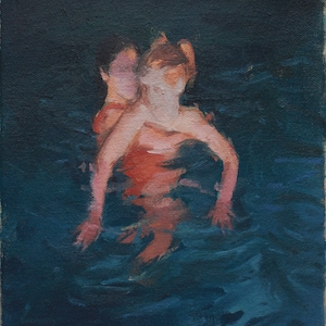 Swimmers Painting, Swimmers Art Print, Figure Painting, Contemporary Art by Michelle Farro image 1