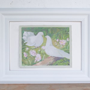 Dove Painting, Two Doves, Original Painting, Dove Wall Art, Peace Dove Art, Framed Art, Dove Decor, Dove Watercolor, Contemporary Art