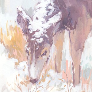 Deer Painting Wall Art Print by Michelle Farro