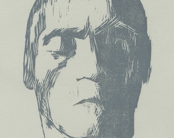 Beethoven Woodcut Print, Classical Music Art, Beethoven Bust Printmaking by Michelle Farro