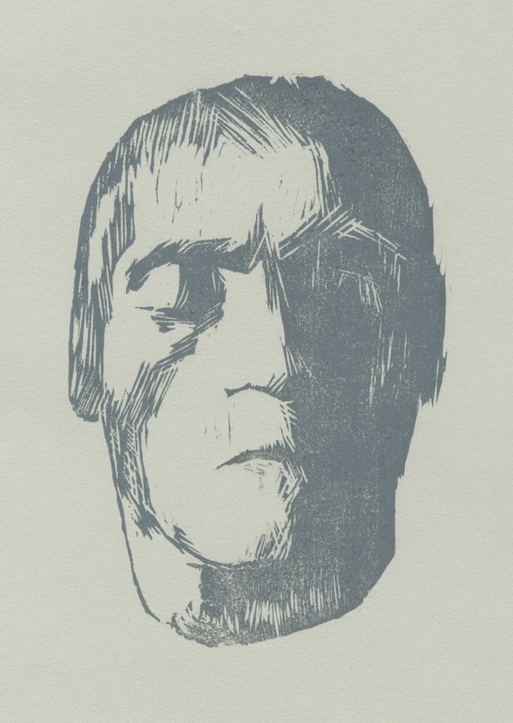 Beethoven Woodcut Print, Classical Music Art, Beethoven Bust Printmaking by Michelle Farro
