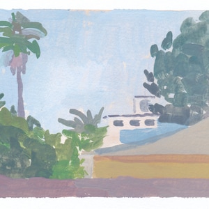 Original Painting California Landscape, Encinitas Painting, Palm Tree Art by Michelle Farro