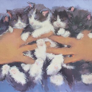 Kitten Art Print, Cute Cat, Whimsical Art, Cat Lover Gift, Kitten Painting by Michelle Farro