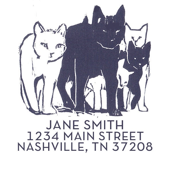 cat address stamp / custom address stamp / personalized cat lover gifts