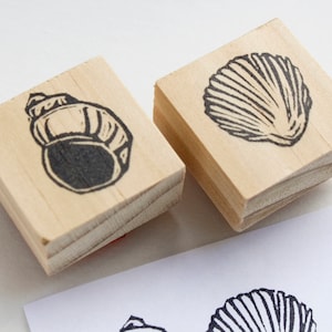 Conjunto de sello de goma de la concha de mar ( Sea Shell Rubber Stamp Set) Sello de goma personalizado