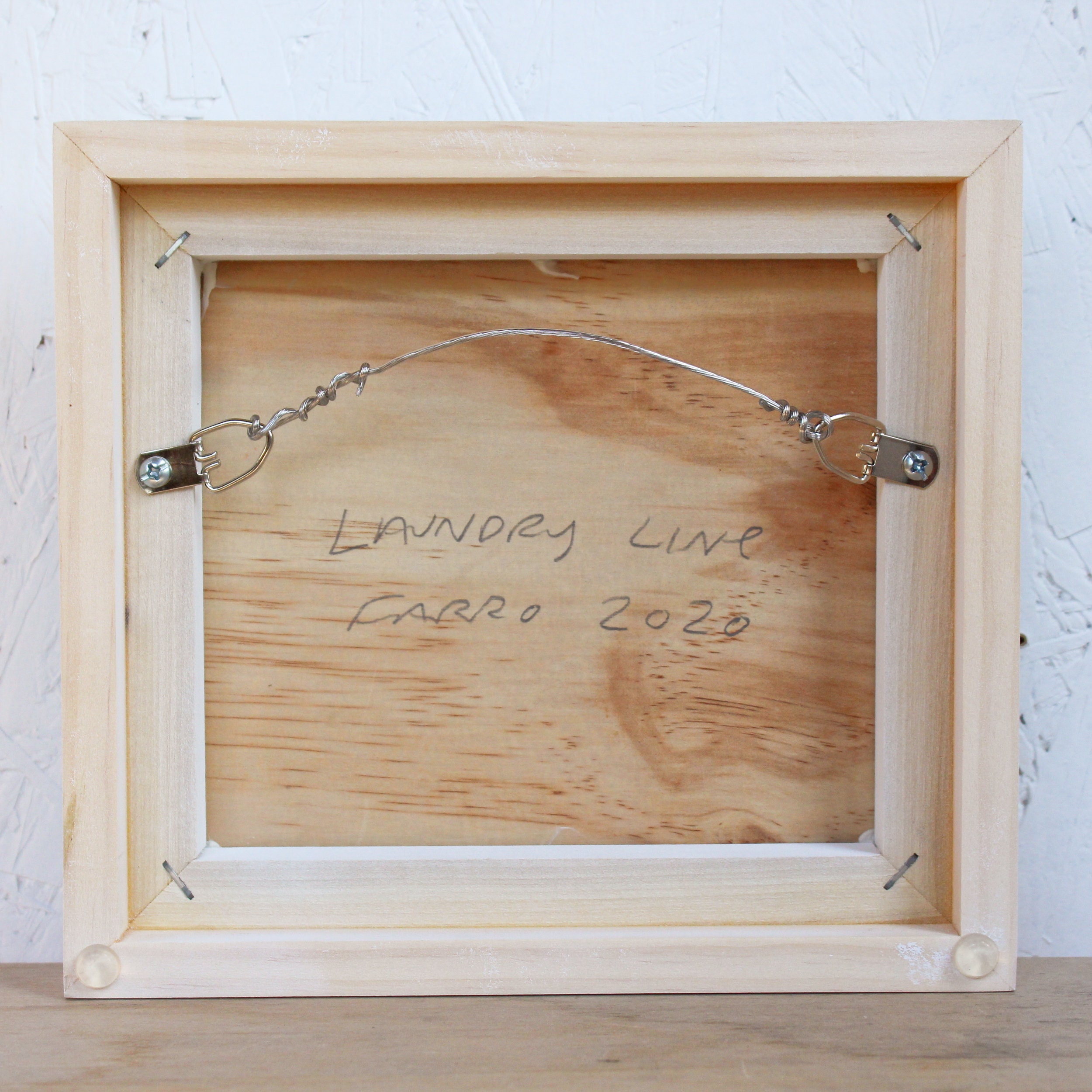 Línea de lavandería enmarcada pintura sobre lienzo por | Etsy