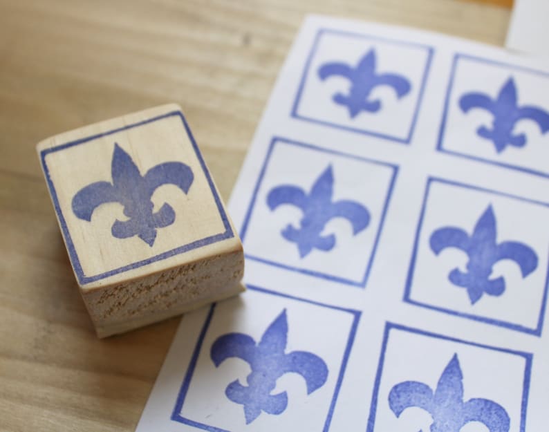 Fleur De Lis Rubber Stamp Personalized Address Stamp Etsy