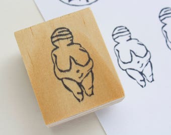 Venus av Willendorf gummistämpel, gudinnastaty, gudinnapresenter, presenter till henne, personligt stämpel