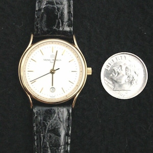 NEW, Wristwatch, Lady's, Michel Herbelin Gold Leather ETA Swiss 7 Jewel French