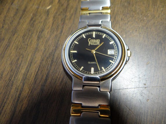 NEW, Wristwatch, Men's, Gerrard Phillipe Gold Stainless France Swiss 7 Jewel