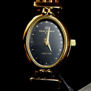 NEW: Wristwatch, Lady's, Michel Herbelin, Gold, CZ Diamond,1 Jewell, France