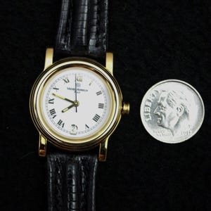 NEW, Wristwatch, Lady's, Michel Herbelin Gold Leather ETA Swiss 7 Jewel France