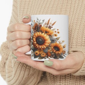 Sunflowers Mug Best Birthday Gift for Her Coffee and Flowers Lover Present Cute Floral Design Perfect for Any Occasion 11oz