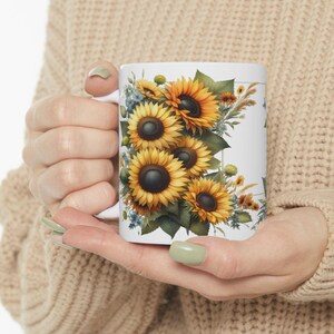 Sunflowers Mug Best Birthday Gift for Her Coffee and Flowers Lover Present Cute Floral Design Perfect for Any Occasion 11oz