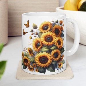 Sunflowers Mug Best Birthday Gift for Her Coffee and Flowers Lover Present Cute Floral Design Perfect for Any Occasion 11oz