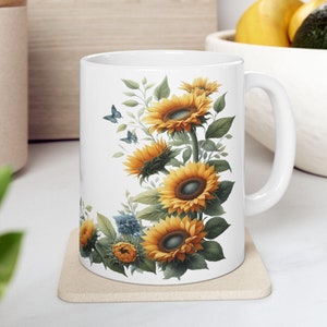 Sunflower Mug Best Birthday Gift for Her Coffee and Flowers Lover Present Cute Floral Design Perfect for Any Occasion 11oz
