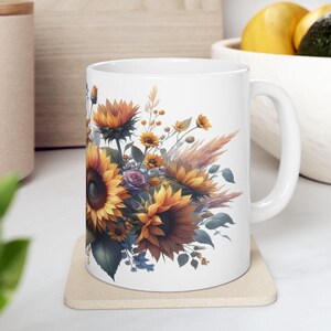 Sunflower Mug Best Birthday Gift for Her Coffee and Flowers Lover Present Cute Floral Design Perfect for Any Occasion 11oz