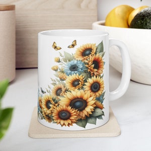 Sunflower Mug Best Birthday Gift for Her Coffee and Flowers Lover Present Cute Floral Design Perfect for Any Occasion 11oz