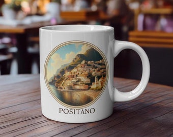 Positano Mug: Scenic Italian Coastal View, Travel Gift