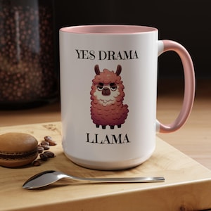 Llama Mug Funny Humor Coffee Mug Best Gift Cute Llama Lovers Gift for Her Him Birthday Holiday Present No Drama Llama Yes Drama Llama