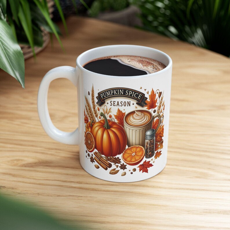 Pumpkin Spice Season Mug Autumn Coffee Cup Fall Harvest Gift Etsy