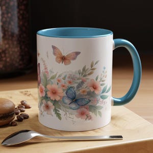 Butterflies & Flowers Mug Best Gift for Butterfly Lovers Birthday Present Floral Design Ideal Cup for Coffee Enthusiasts Gift for Her 11oz