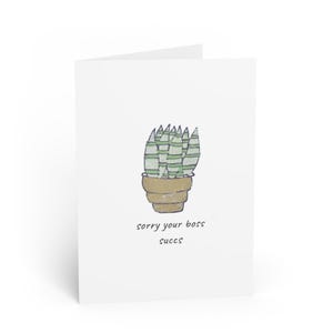 Carte de sympathie succulente pour se faire virer - carte drôle pour des amis, carte de bureau originale, carte d'anniversaire unique