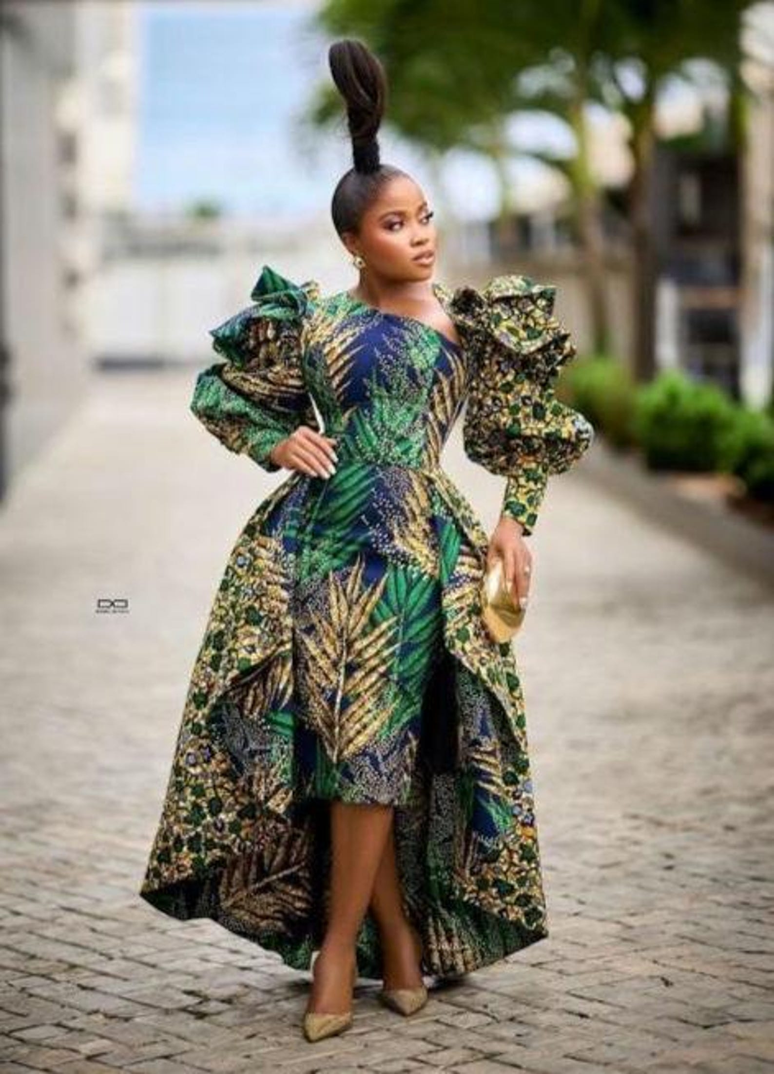 African Ankara Print Bodycon Midi Dress - Sleeveless, High Waist, Lace Trim Custom Dress