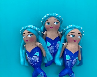 Yemayá Mermaid Doll, Sea Goddess with Jellyfish