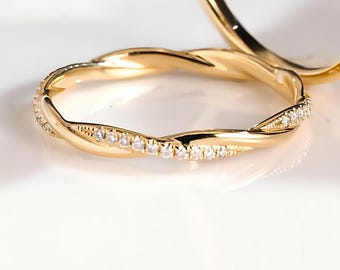 Twisted Eternity Ring 14K Yellow Gold for 3658988318