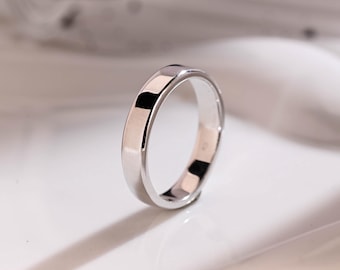 Solid Gold 4mm Width Wedding Ring Band for Men, Men's Wedding Ring, Gold Plain Band, Anniversary Gift
