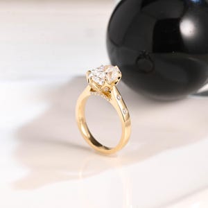 Buy Solid Gold Hidden Halo Oval Cut Moissanite Engagement Ring Tulip ...
