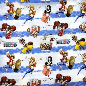 Anime Collage Fabric 100 % Cotton Woven Fabric by the Half Meter